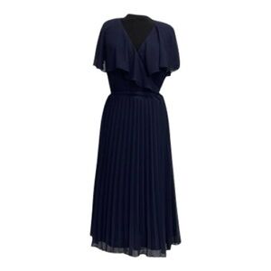 Jessica Howard Navy blue midi dress with pleated skirt